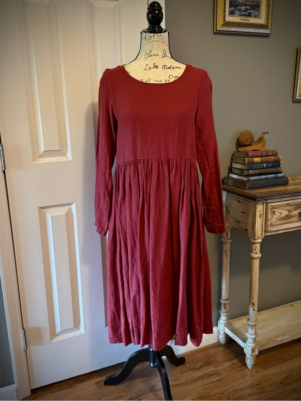 Son de Flor Smock Dress long sleeve Linen